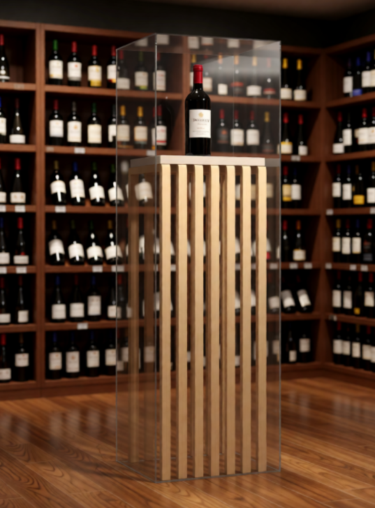 Wine cabinet display rack